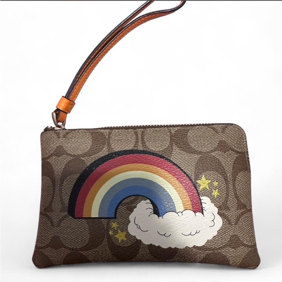 Coach Handbags - Coach Rainbow Signature Wristlet – Brown Monogram ✨🌈